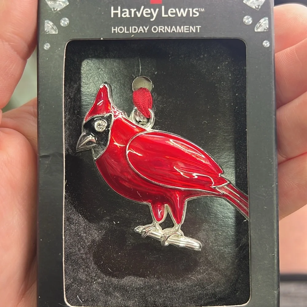 NWT Harvey Lewis Cardinal Ornament Swarovski Crystal Red Christmas Decor Collect